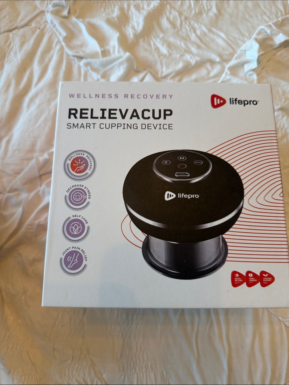 NWT Lifepro Relievacup Smart Cupping Device - Black